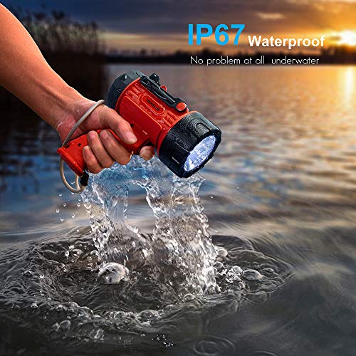 YIERBLUE Foco recargable con 200000 lúmenes LED, IP67 imperm