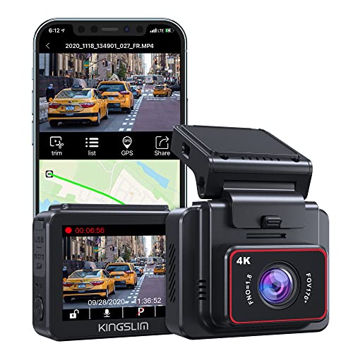 Kingslim Cámara de tablero D5-4K con WiFi - Cámara de tabler