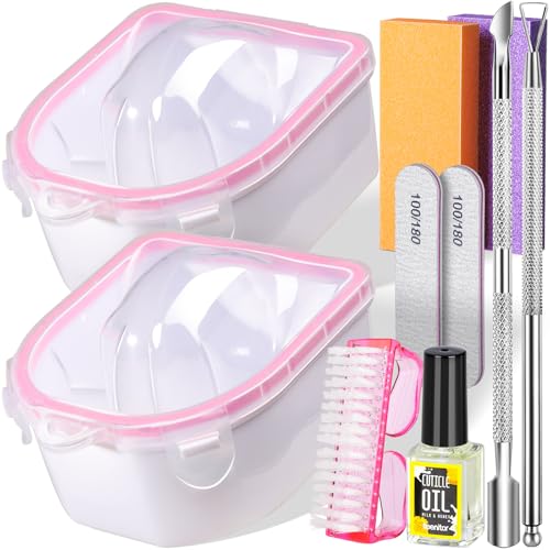 Teenitor Juego de 10 cuencos de remojo de uñas, 2 cuencos de