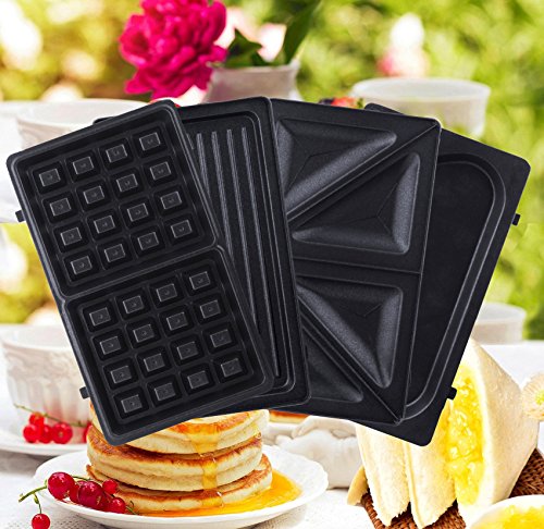 ZZ S6141A-B sandwichera 4 en 1 para desayuno, waffle, omelet