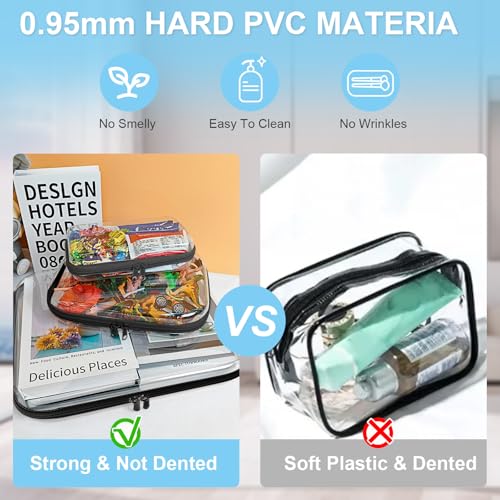 Estuche rígido transparente con cremallera de alta calidad,