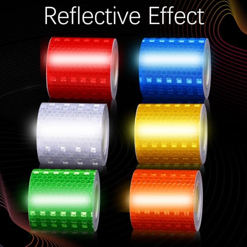 Zonon 6 rollos de cintas reflectantes de 6 colores, cinta re