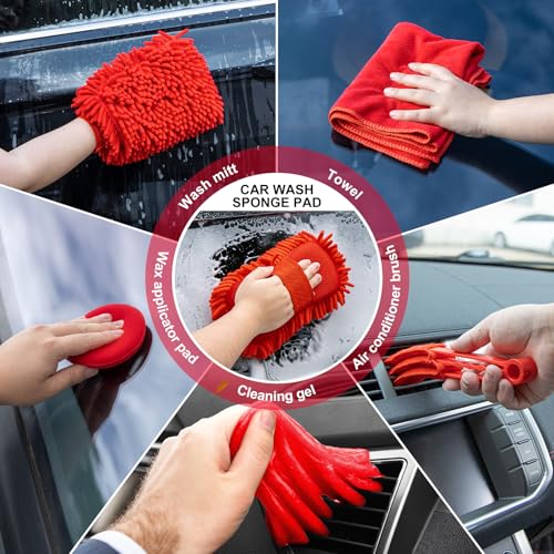 Kit de limpieza de lavado de autos de 41 piezas con herramie