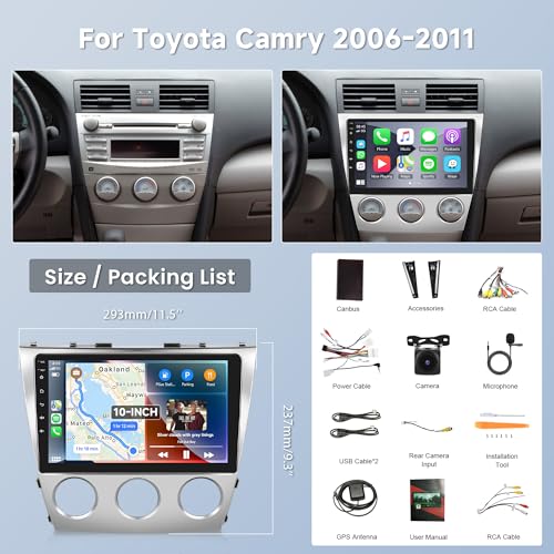 Radio de coche Android 2+64G estéreo para Toyota Camry 2006-