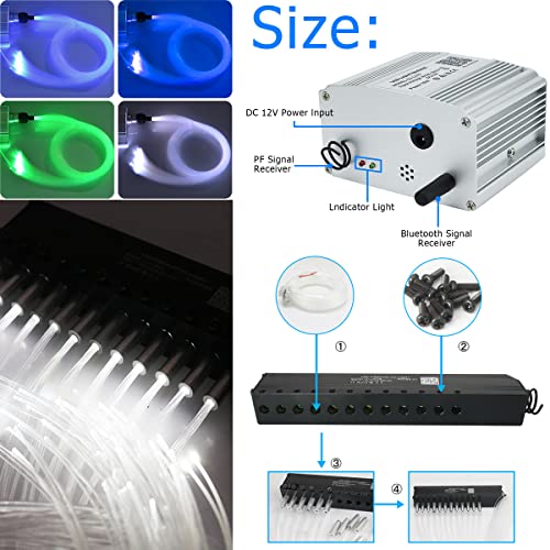 AZIMOM 10W RGBW Twinkle 550pcs 0.03in 13.1ft Fibra Óptica St