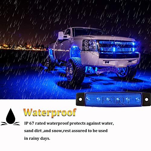 PSEQT 10 unidades de luces LED de tira de roca para auto, lu