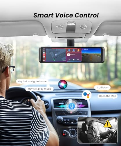 Cámara de espejo retrovisor 4K con Carplay y Android Auto: 1