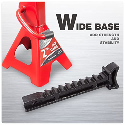 Jack Stands de perfil bajo de 2 toneladas (4400 libras) sopo