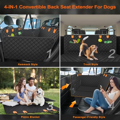 Extensor de asiento trasero para perros, cubierta de asiento
