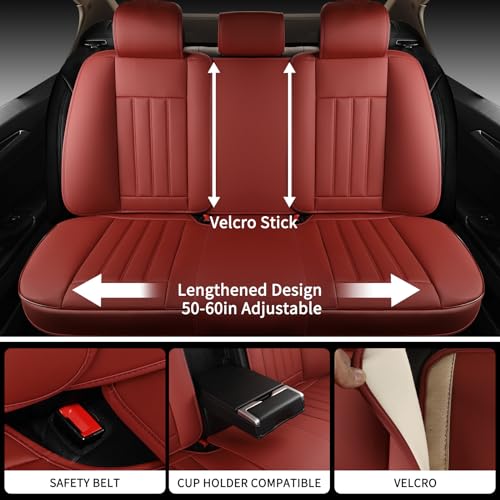 Juego completo de fundas rojas para asientos de automóvil, f