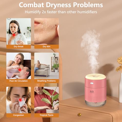 Humidificadores pequeños para dormitorio de 11.8 fl oz, mini