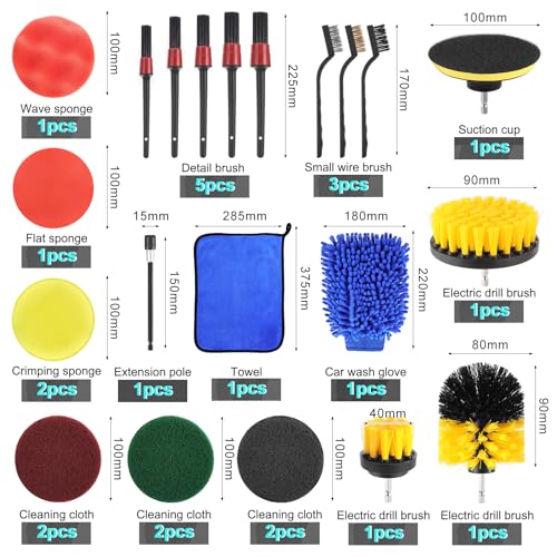OCR Kit de 25 piezas de limpieza para automóvil, limpiador i