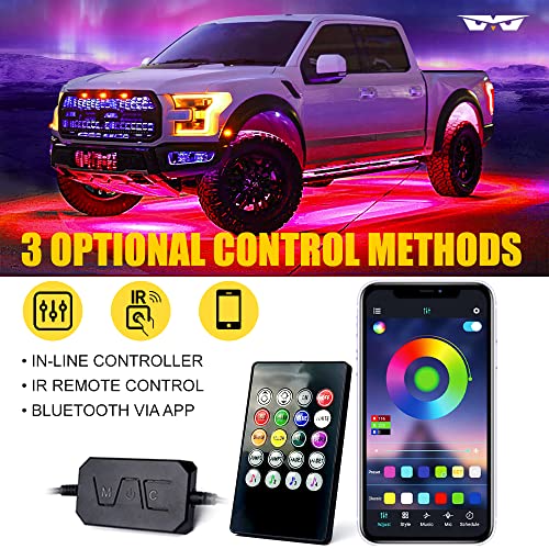 LUMENIX Kit de luces LED RGB de doble fila para automóvil, 4