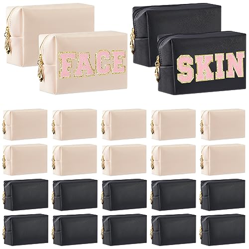 Cunno 24 bolsas de maquillaje a granel de piel sintética par