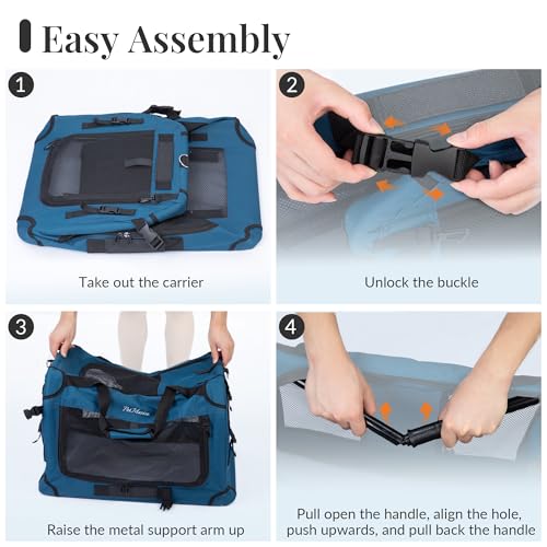 Transportador de gatos extragrande para 2 gatos, plegable de