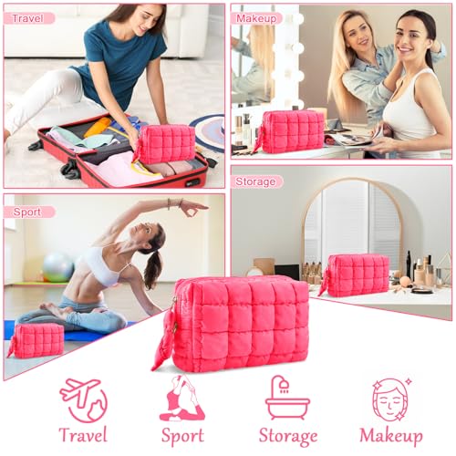Bolsa de maquillaje acolchada acolchada para cosméticos, bol