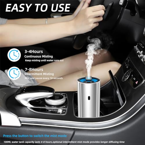 Difusor de aluminio para automóvil, aceite esencial, humidif