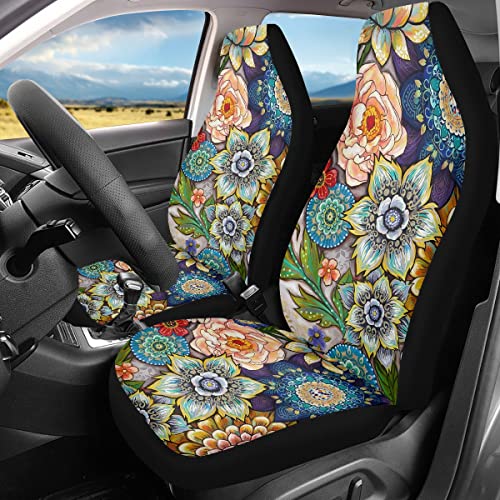 Fundas para asientos delanteros del auto, estampado brillant