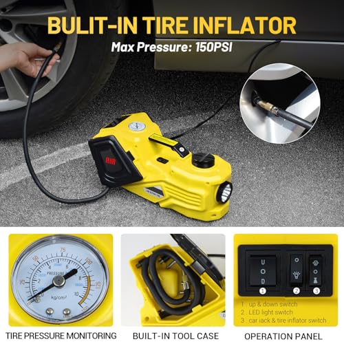 ZAISHANG - Kit de gato eléctrico para coche de 5 toneladas y