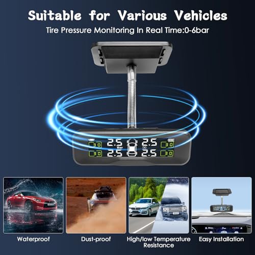 Tire Pressure Monitoring System, Upgrade Wireless Solar TPMS