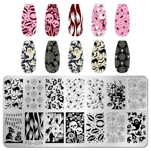 JERCLITY Kit de estampador de uñas de Halloween de 6 piezas,