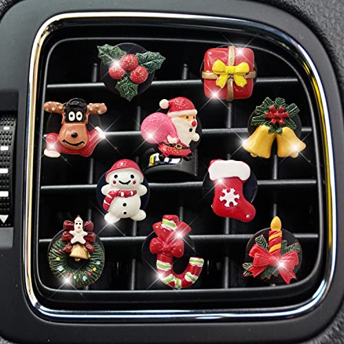 10 clips de ventilación de automóvil de Navidad, decoración
