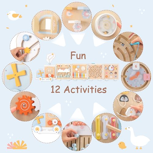 Tabla de actividades de tren de pared, juguetes sensoriales Montessori