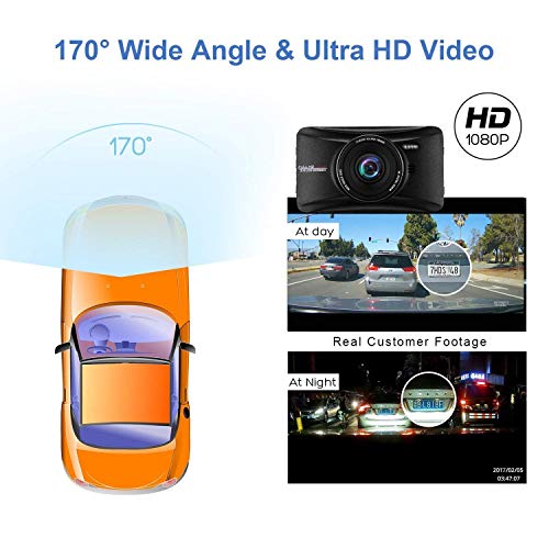 Dash Cam con la tarjeta de 32GB, 3" 1080p HD grabador gran a