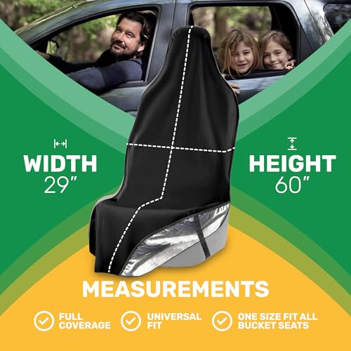 EliteSport - Protector de asiento de coche (negro) - Funda a