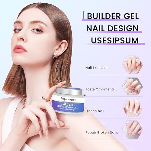 Geles de uñas postizas de 2.12 oz, 2 onzas, gel duro para uñ