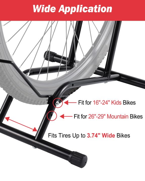 Zacro Bike Stand Floor, Upgraded Up to 3.74" Wide Tire Bike