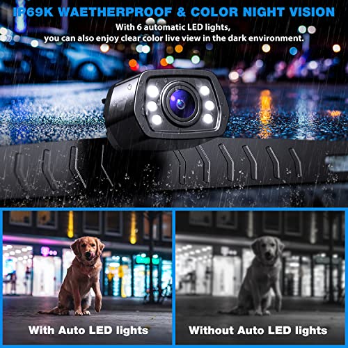 Cámara de respaldo para automóvil, 6 luces LED automáticas,