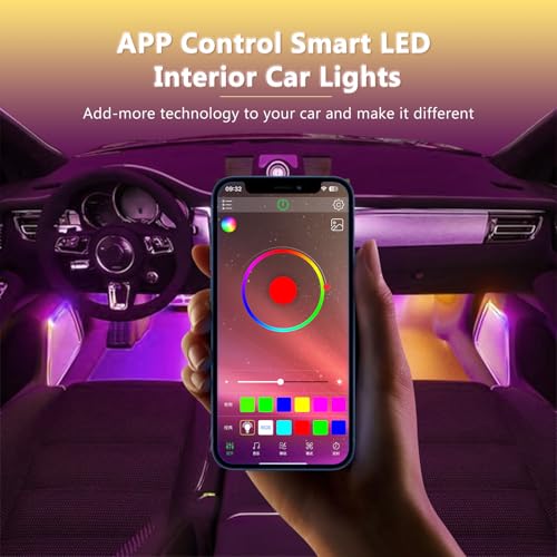 Luces LED para el interior del automóvil con control intelig