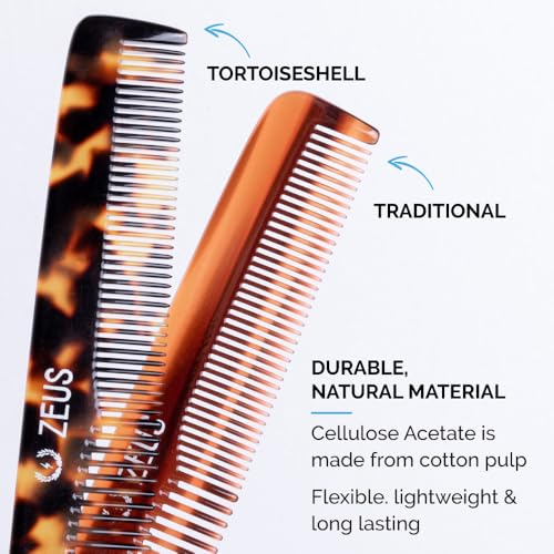 Zeus Handmade saw-cut – Peine para barba – 6" x 1" – PREMIUM