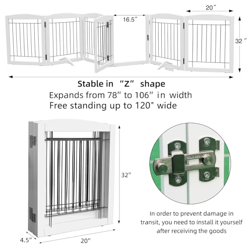 ZJSF Puerta para perros con puerta para interiores, puertas,