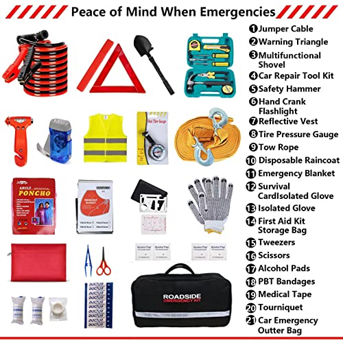 Kit de herramientas de emergencia en carretera con pala de c