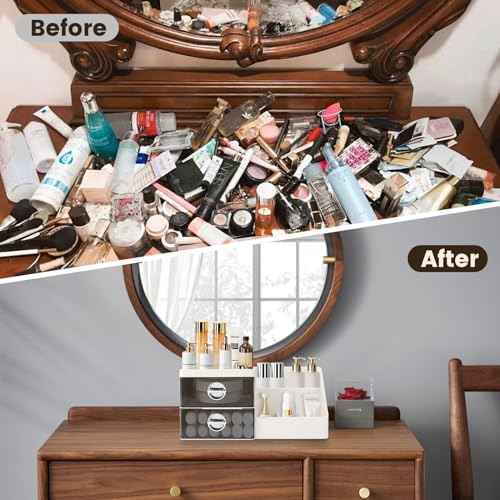 Organizador de maquillaje con cajones transparentes, organiz