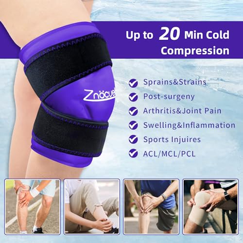 ZNÖCUETÖD Paquete de 2 bolsas de hielo de rodilla mejoradas