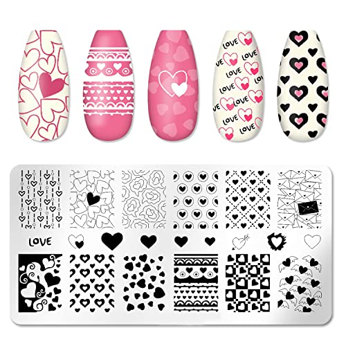 WOKOTO Juego de 6 placas de estampado de uñas, diseño de mar