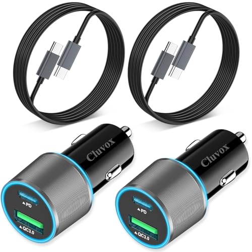 Paquete de 2 cargadores de coche USB C de 38 W de carga rápi