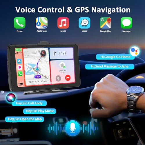 Carplay - Pantalla táctil portátil HD de 7 pulgadas con Andr
