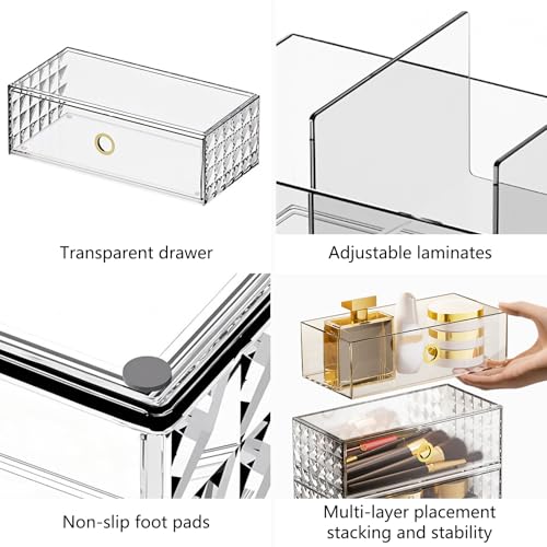 DASITON Organizador de maquillaje, cajones apilables para es