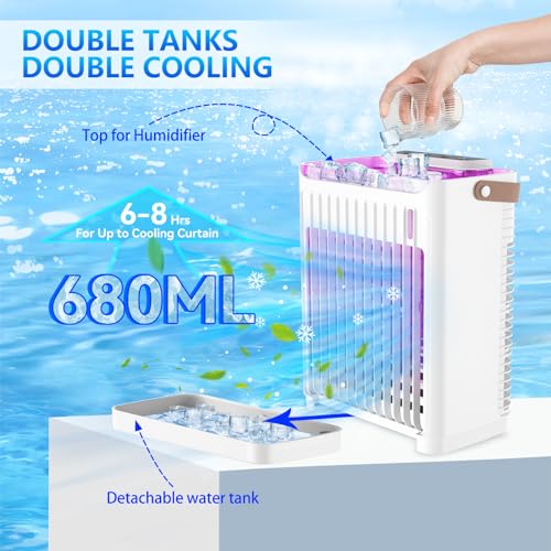 Aire acondicionado portátil, mini ventilador de refrigeració