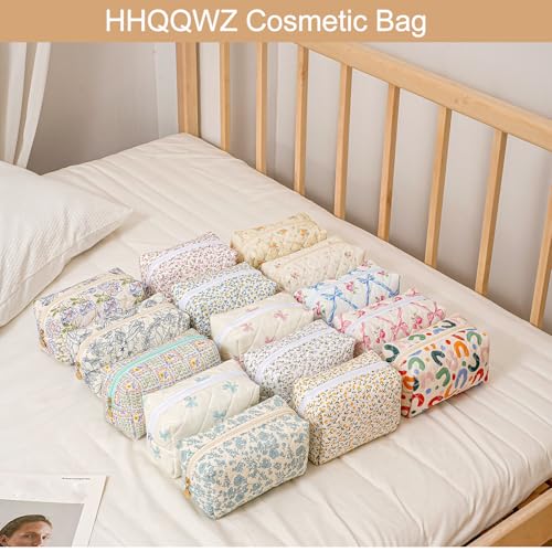Bolsa de maquillaje acolchada de algodón para mujeres y niña