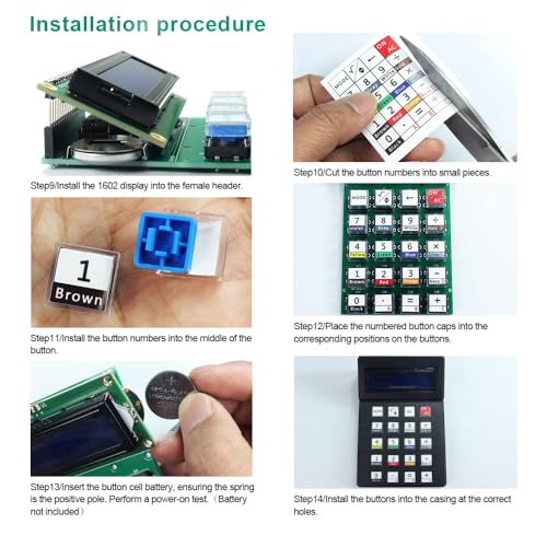 ZORZA 1 juego de kits electrónicos DIY Calculadora Kit de pr