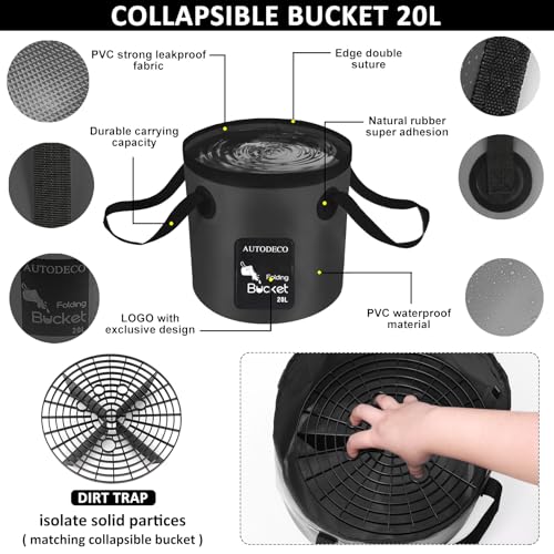 AUTODECO Kit de limpieza de 44 piezas para lavado de autos,