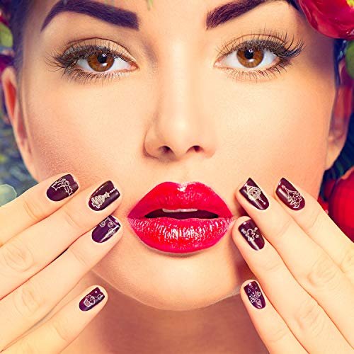 6 placas de sello de uñas navideñas - Plantillas de patrón d
