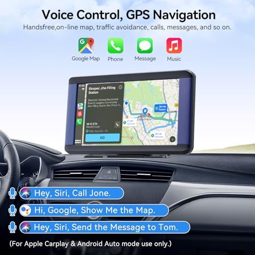 Pantalla Carplay portátil para automóvil, estéreo inalámbric