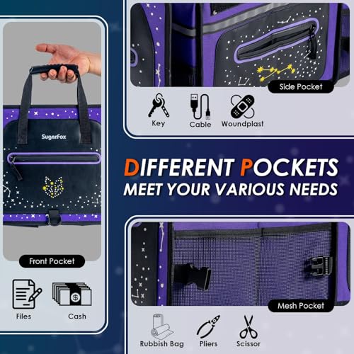 Organizador de maletero, plegable, 95L, morado, incluye paqu