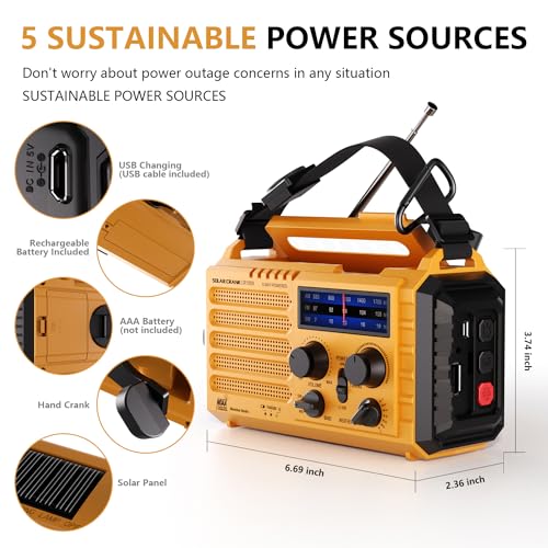 Radio de emergencia NOAA alerta meteorológica y kit de difus